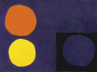 Patrick Heron - Violet Painting With Orange, Lemon And Black: April - May 1964