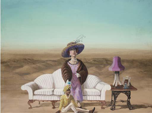 Patrick Hockey - Woman wearing Fur in the Outback