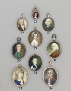 Patrick McMoreland - Henry de la Poer Beresford, 2nd Marquess of Waterford (1772-1826) as a boy, in blue coat with red collar, silver button, red collar, white lace cravat, long curling fair hair