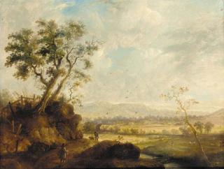 Patrick Nasmyth - Figures in an extensive landscape