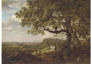 Patrick Nasmyth - Figures On A Viewpoint Overlooking A Town
