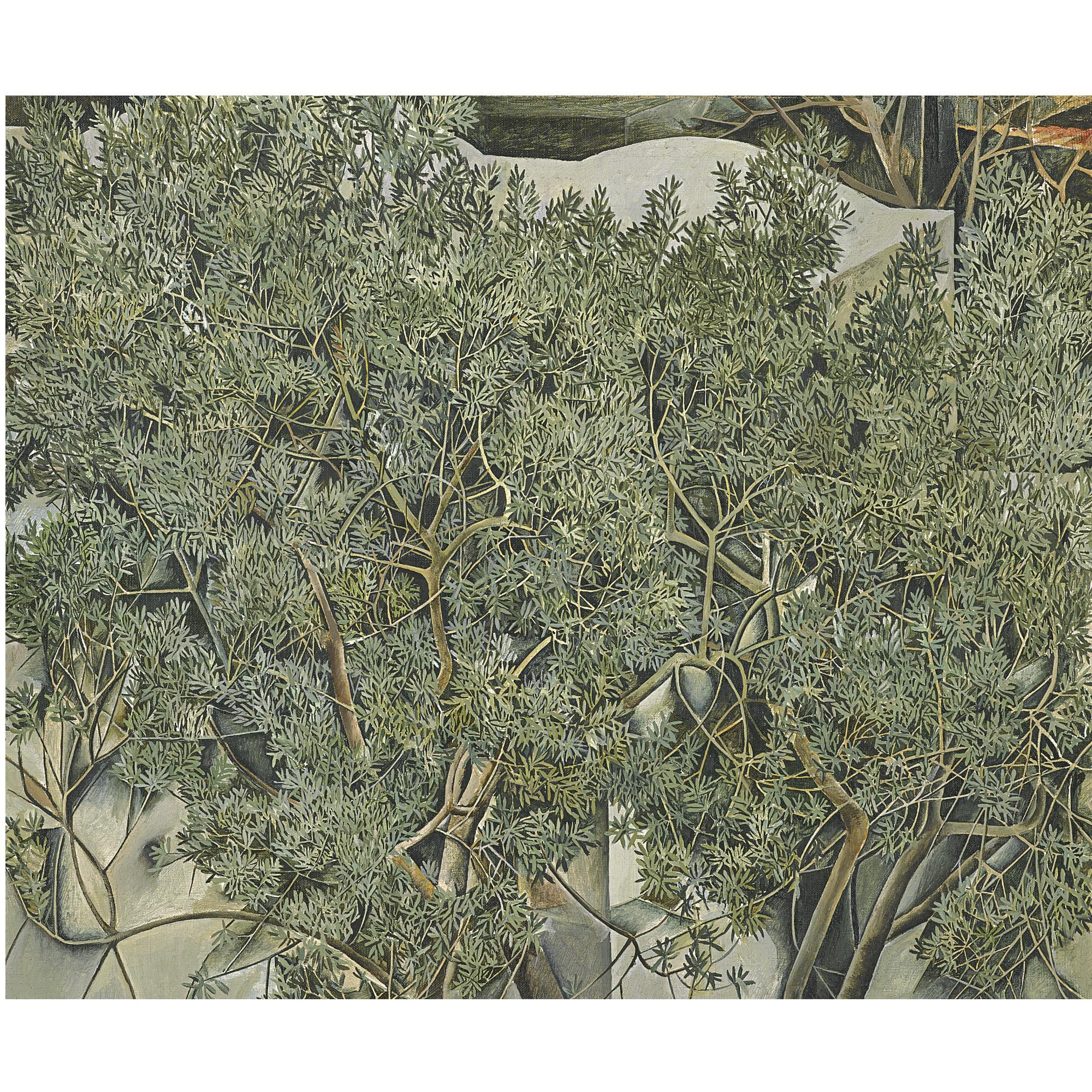 Patrick Swift - Trees With Curved Roof In Background