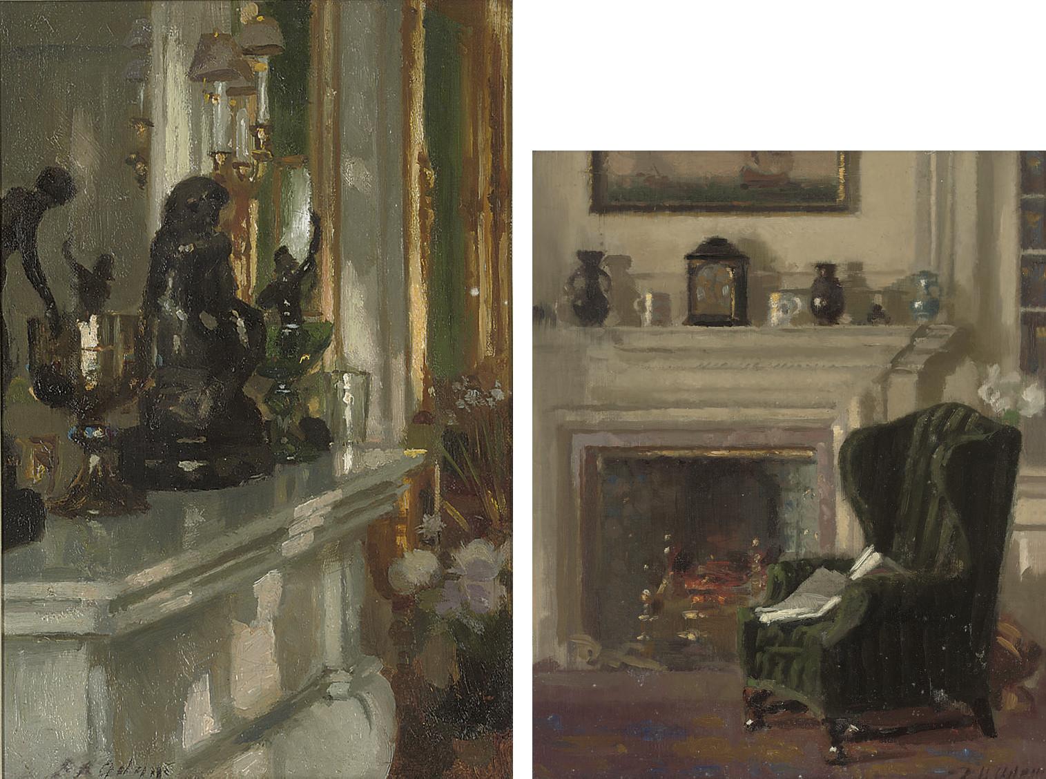 Patrick William Adam, R.S.A. - Still Life On Mantelpiece; And An Afternoon By The Fire