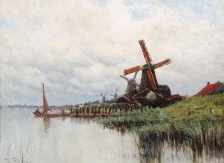 Patrick William Adam, R.S.A. - Windmills, near Dordrecht