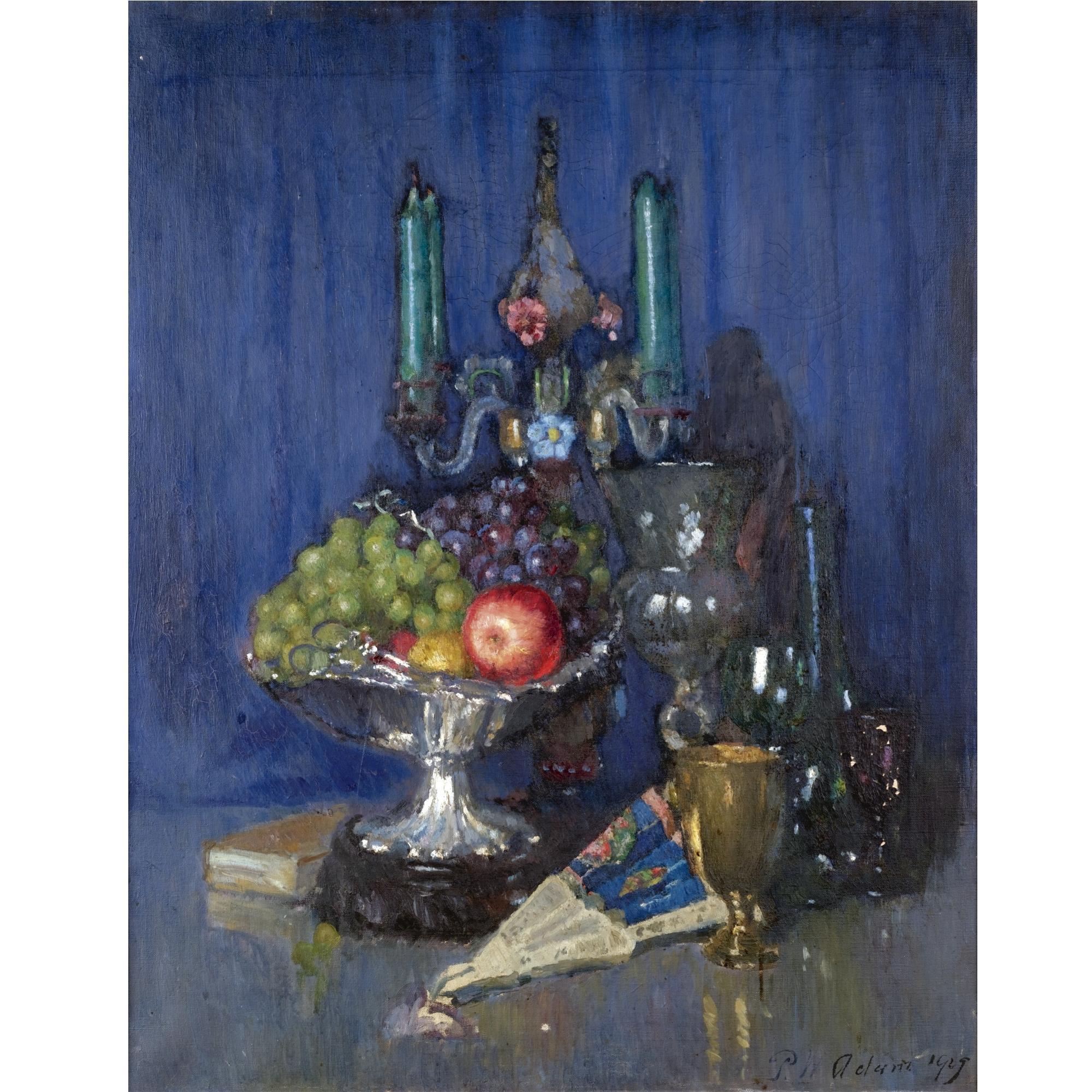Patrick William Adam - Still Life With Fruit And A Venetian Candelabra