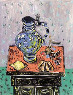 Paul Aizpiri - Cruche bleue sur la table