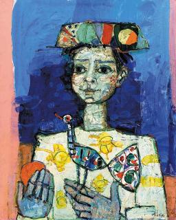 Paul Aïzpiri - Jeune fille avec l\'oiseau