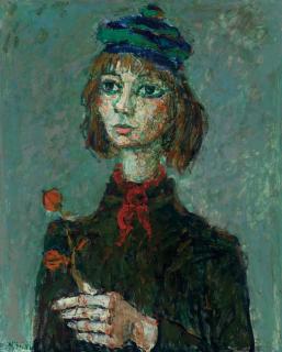 Paul Aizpiri - Portrait avec rose