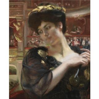 Paul-Albert Besnard - French The Comédie Francaise (Possibly A Portrait Of The Actress Réjane)