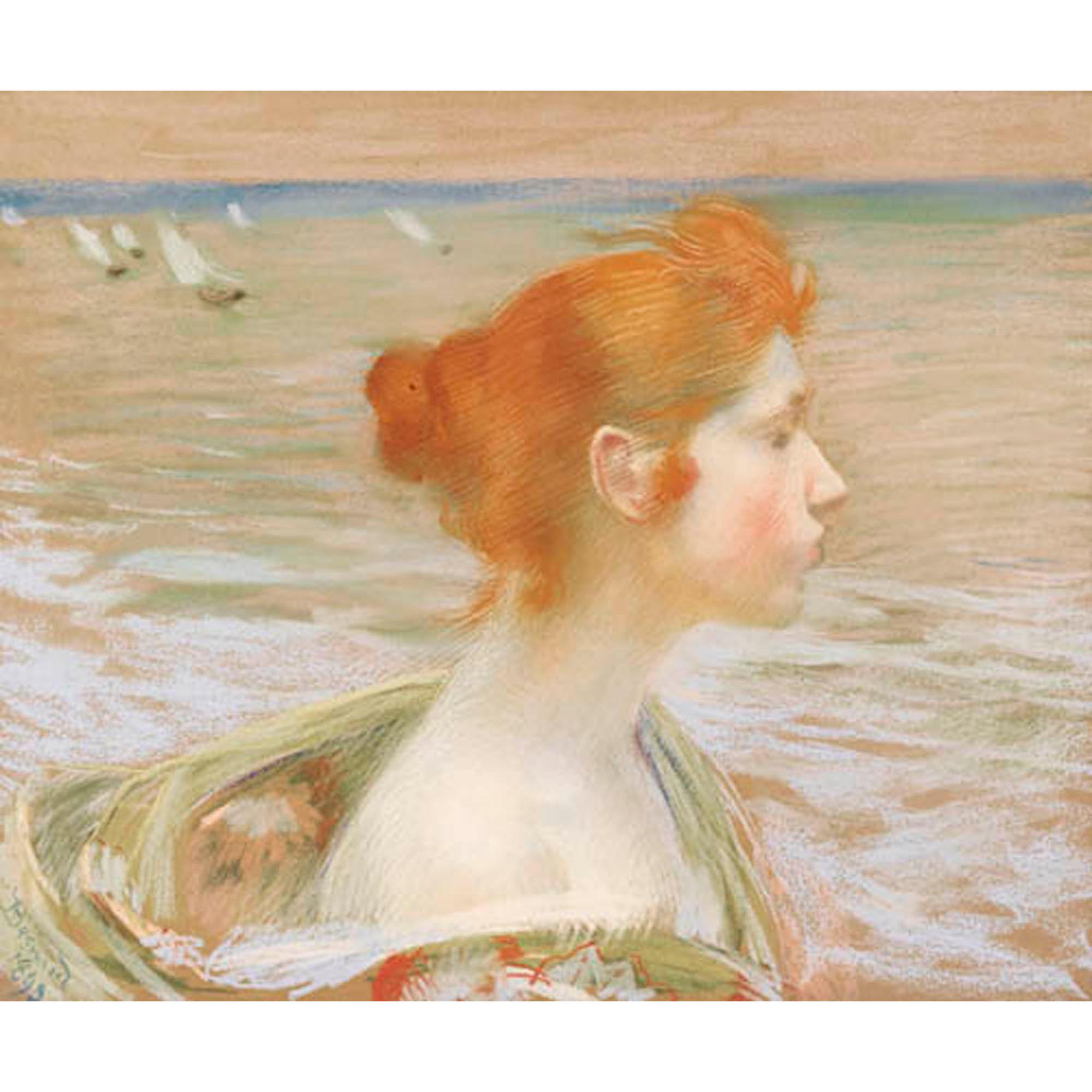 Paul-Albert Besnard - Profil De Jeune Fille Au Bord De La Mer