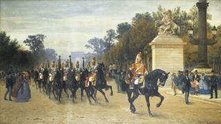 Paul-Albert Girard - Le Peloton Des Étendards Des Cent-Gardes Revenant De La Revue Sur Les Champs-Elysées