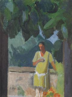 Paul Basilius Barth - Figur Unter Baum