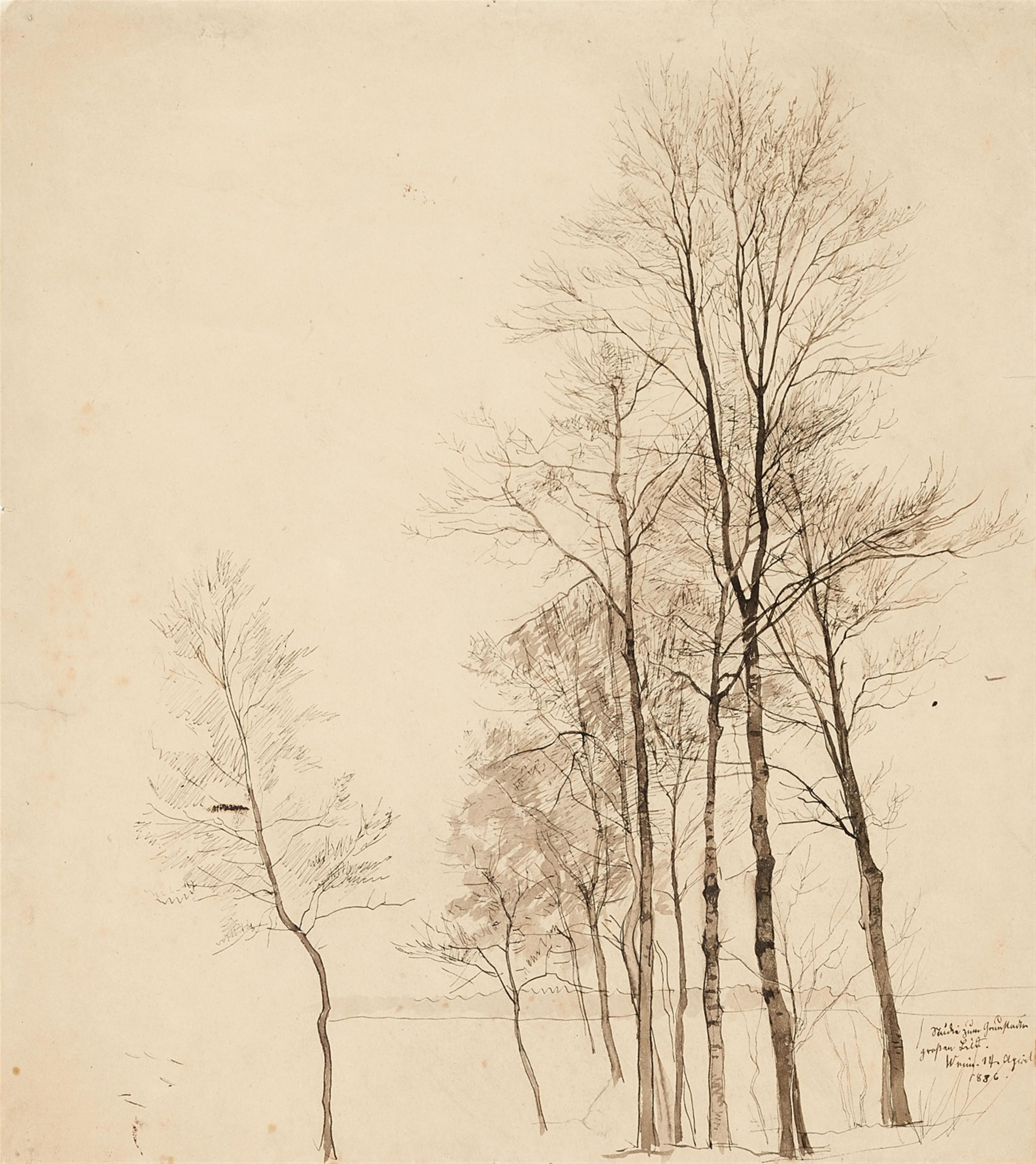 Paul Baum - Bäume ohne Laub (Studie)