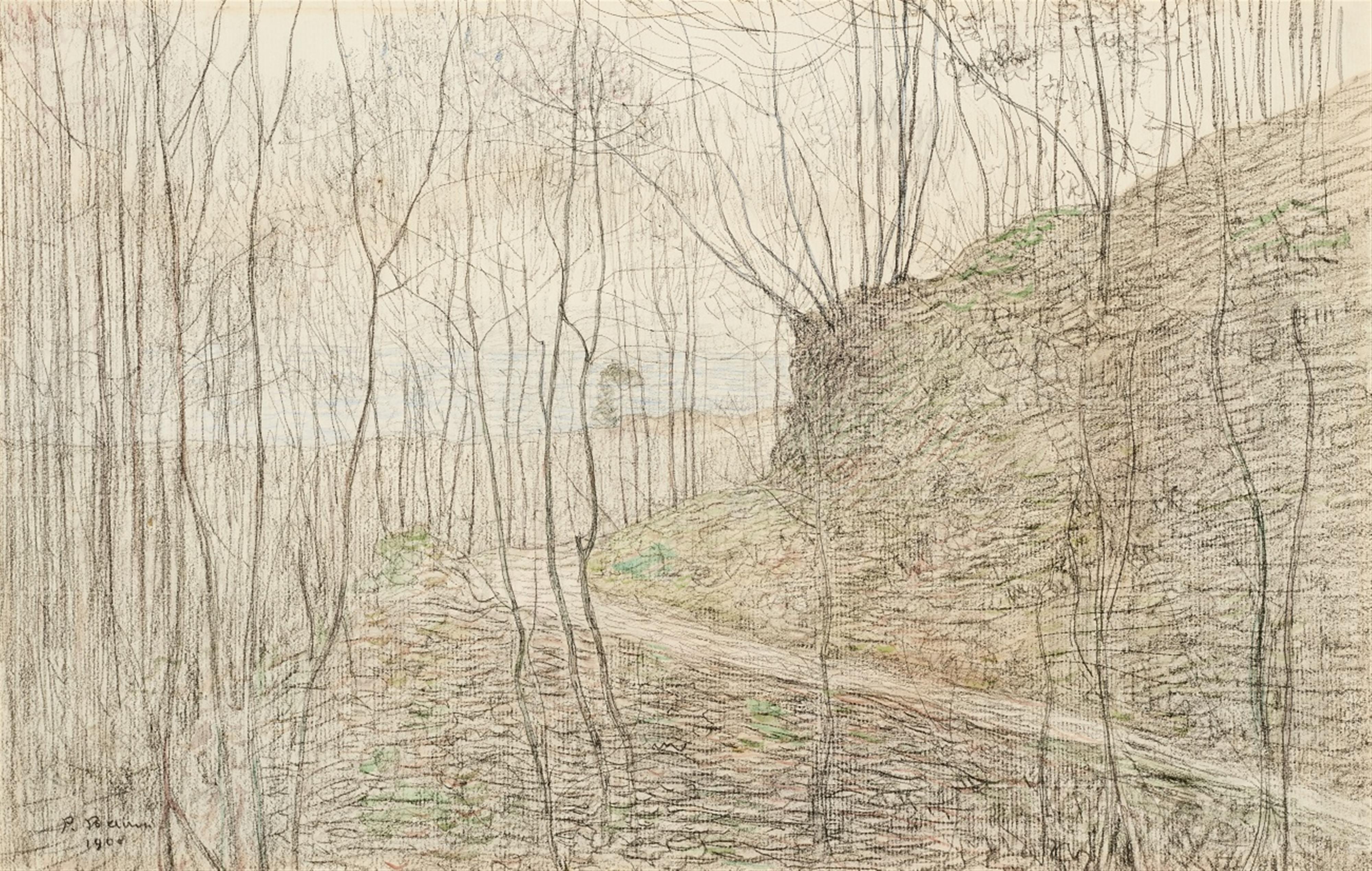 Paul Baum - Blick zum Meer durch junges Wäldchen