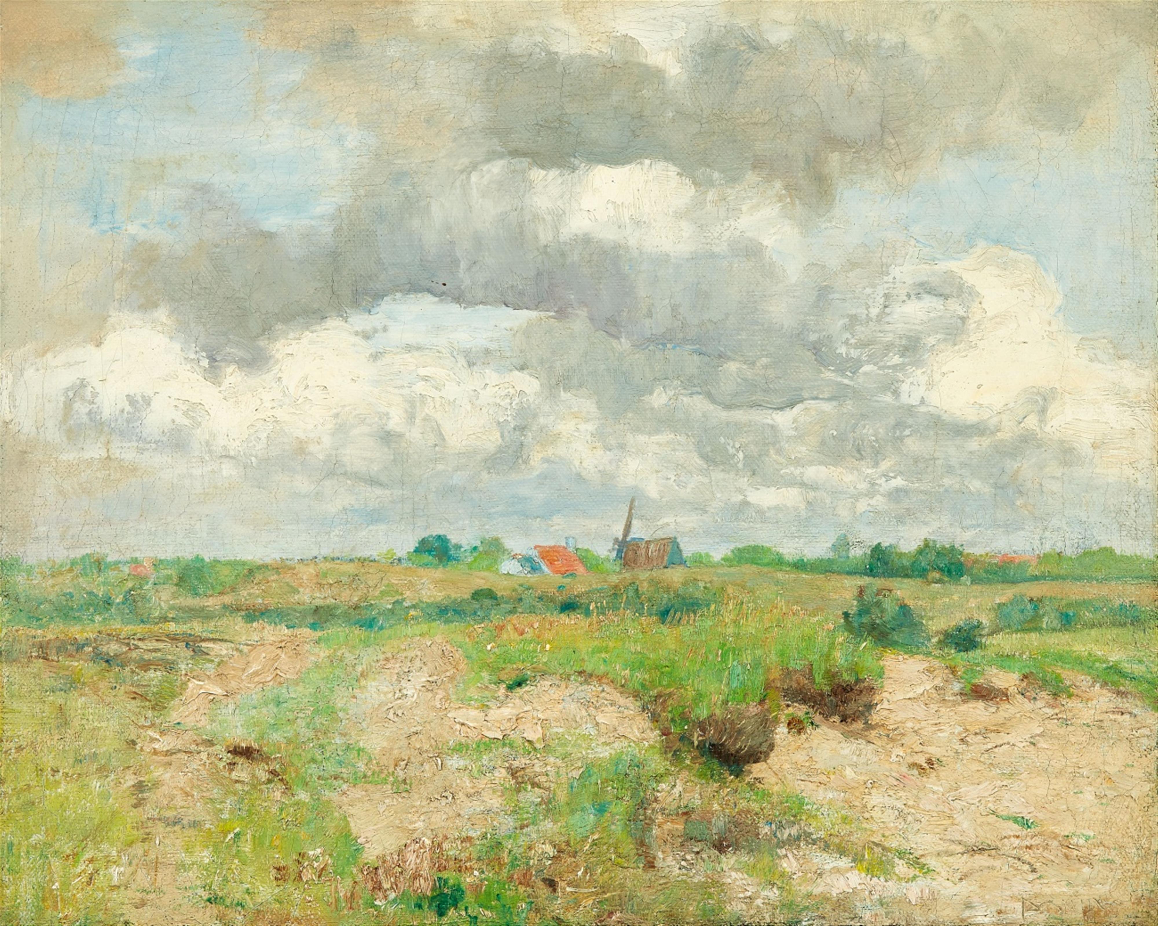 Paul Baum - Sommerwolken über flämischem Haus