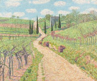 Paul Baum - Weg zwischen herbstlichen Weinbergen