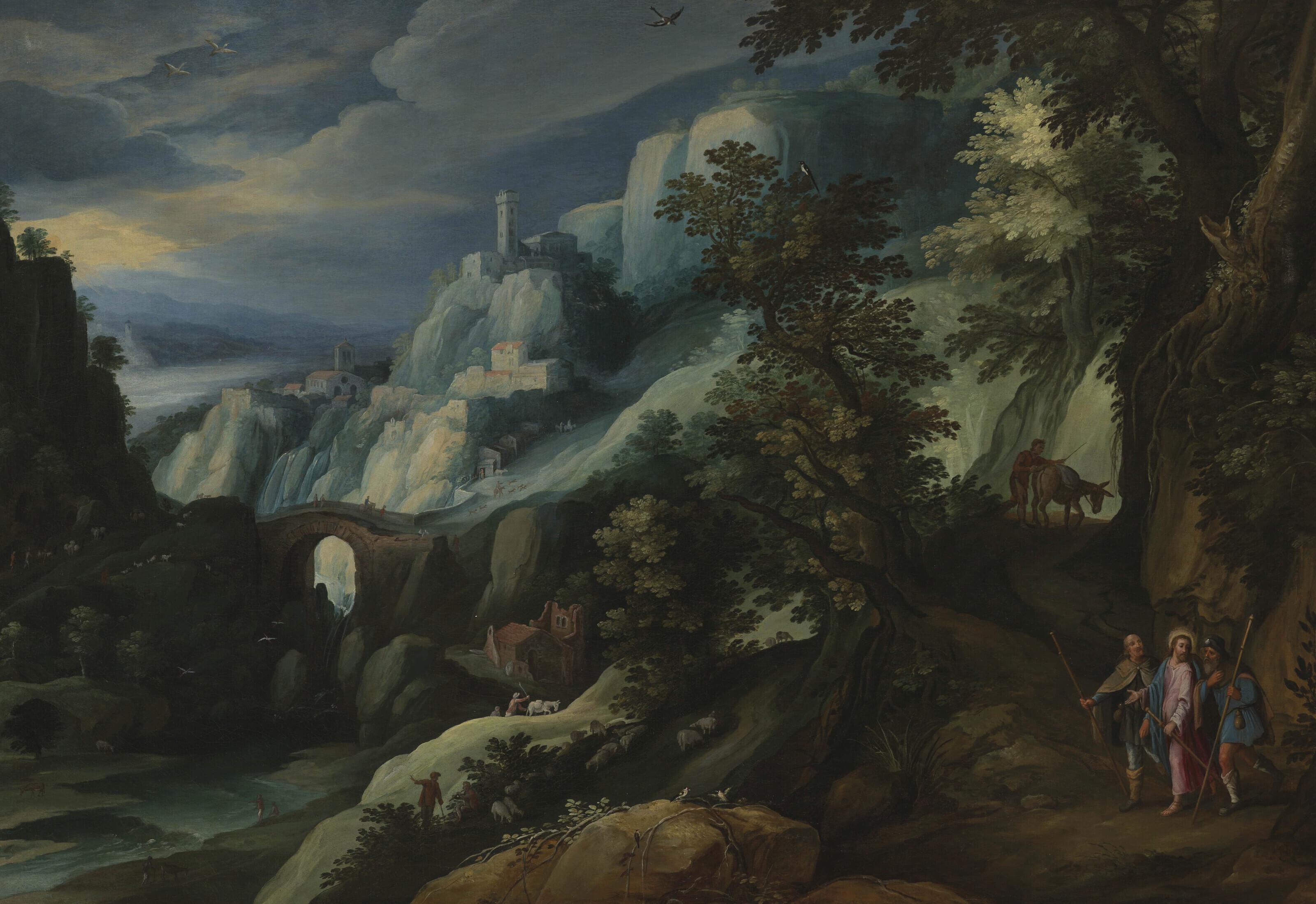 Paul Bril - Le Christ sur le chemin d\'Emmaüs