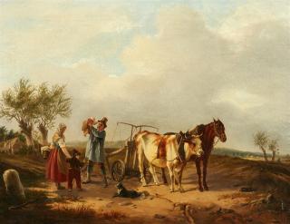 Paul Bürde - Landschaft mit Bauernfamilie