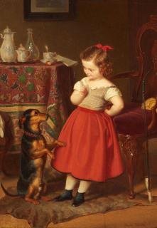 Paul Bürde - Mädchen mit Hund