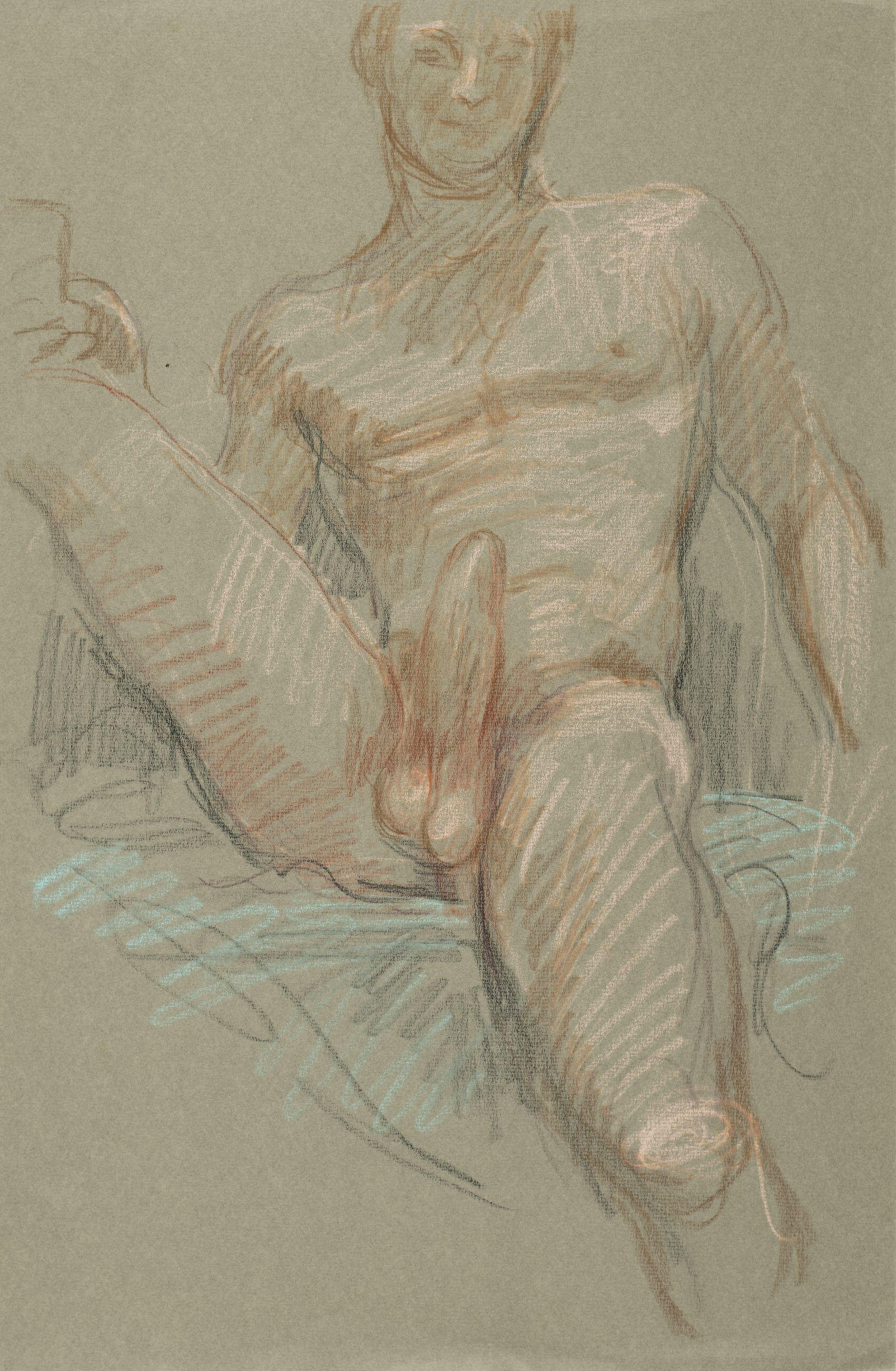 Paul Cadmus - Male Nude, Erect