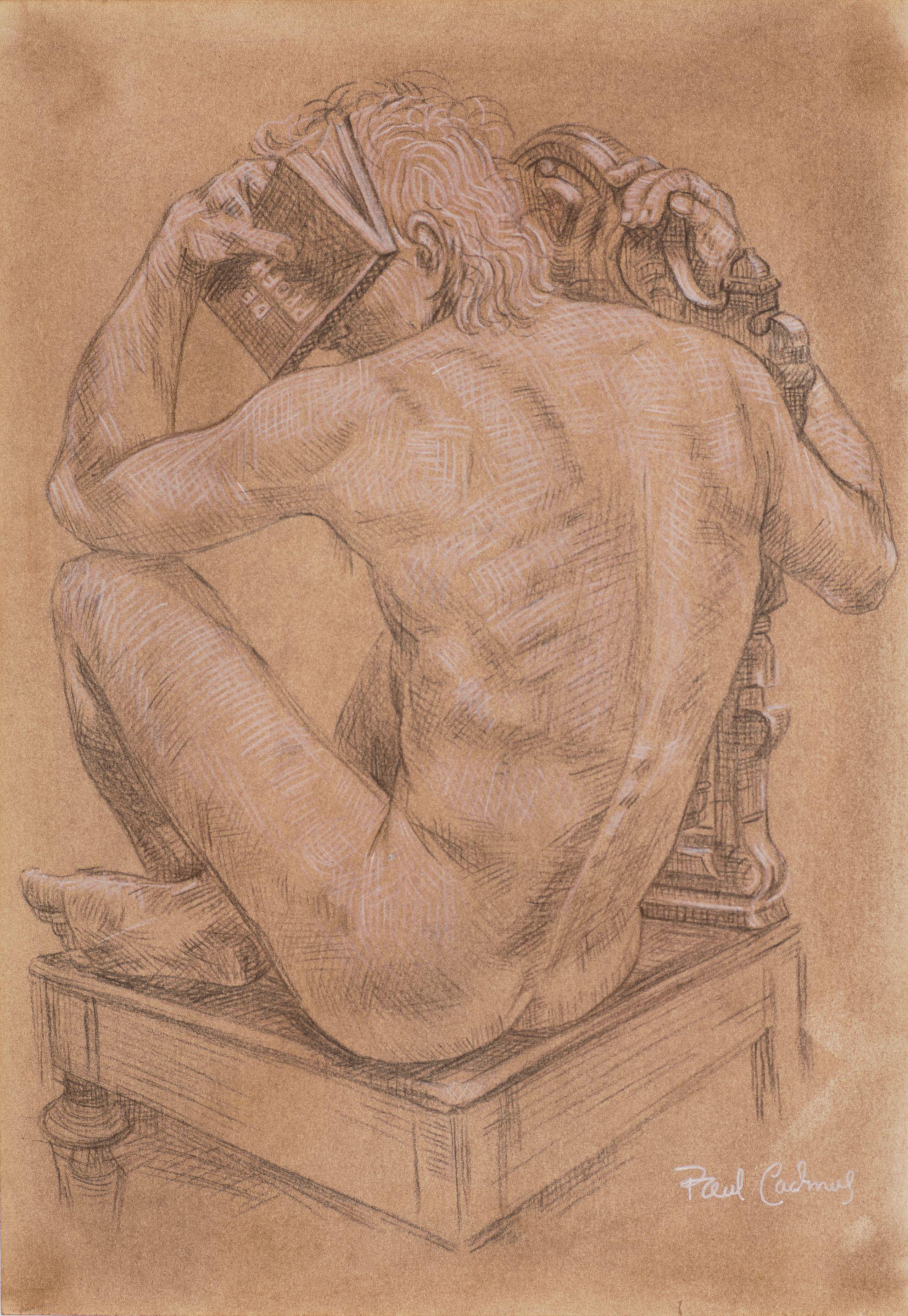 Paul Cadmus - Male Nude Seated with a Book