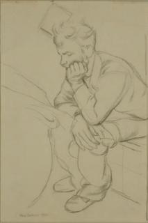 Paul Cadmus - Seated man reading