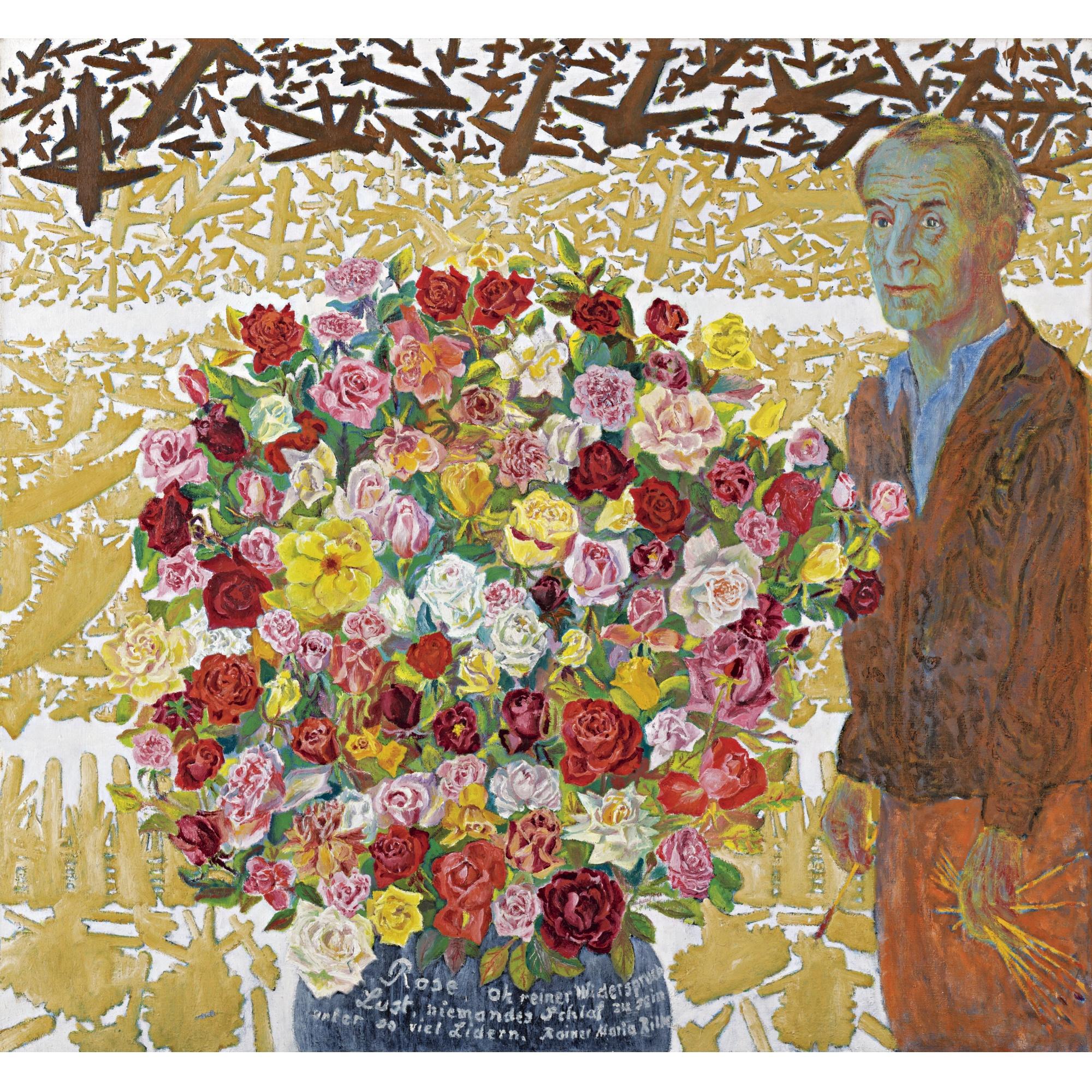 Paul Camenisch - Selbstbildnis Mit Rosenstrauss, 1961 Self Portrait With Bouquet Of Roses, 1961