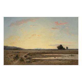 Paul Camille Guigou - La Plaine De La Crau, Effet De Crépuscule (Provence)