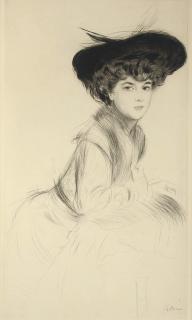 Paul César Helleu - Etude de Femme au Chapeau