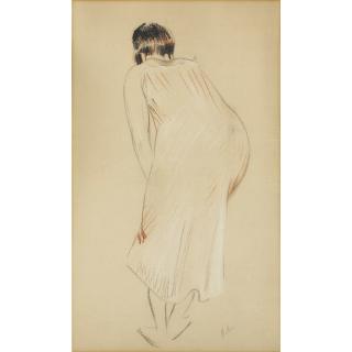 Paul-César Helleu - Etude De Femme Penchée En Avant