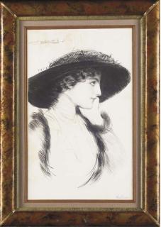 Paul Cesar Helleu - Femme au chapeau de profil
