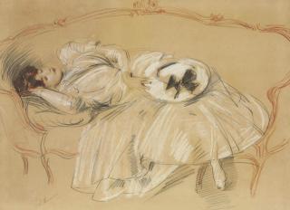 Paul César Helleu - Jeune femme au divan
