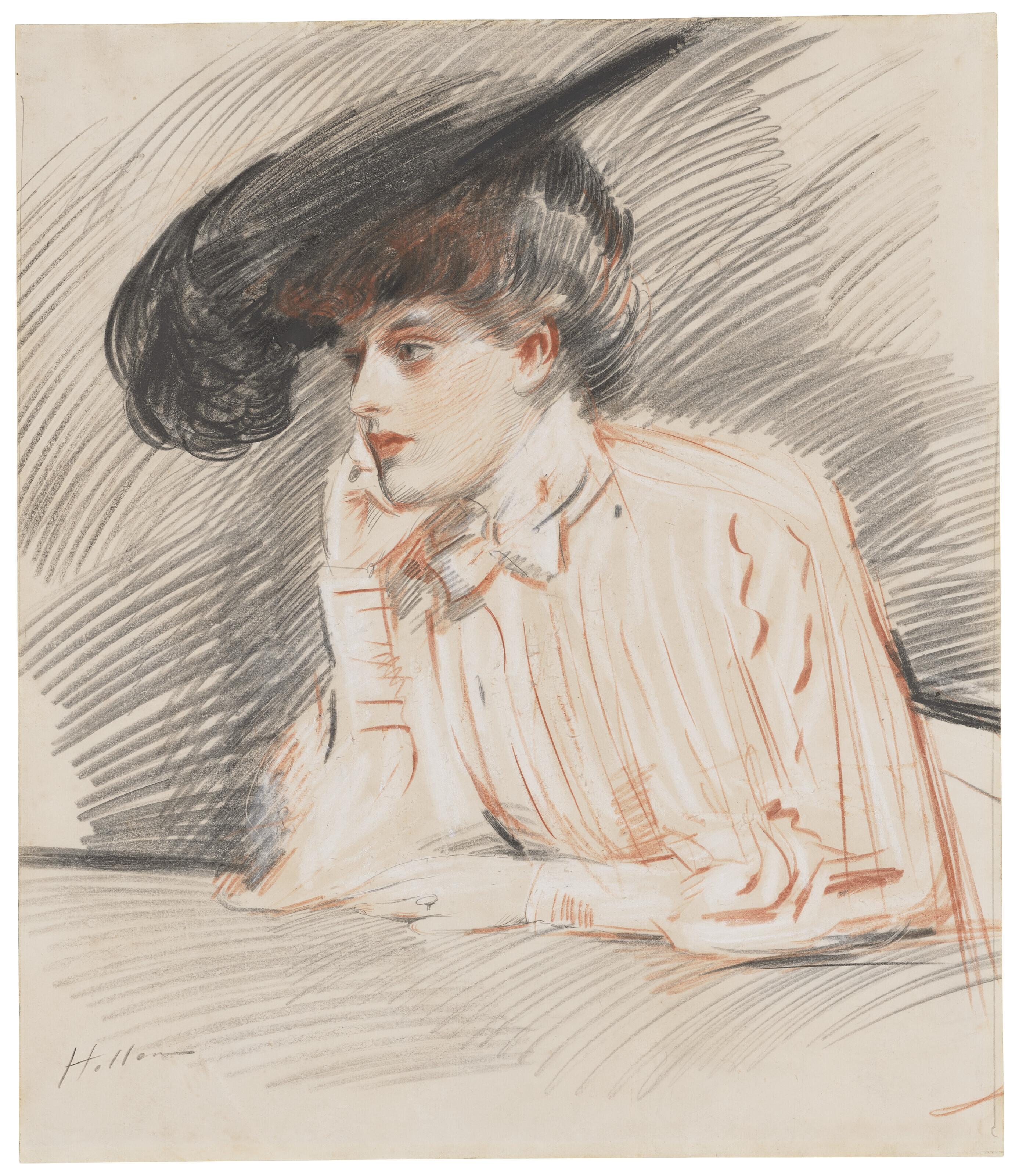 Paul Cesar Helleu - La penseuse