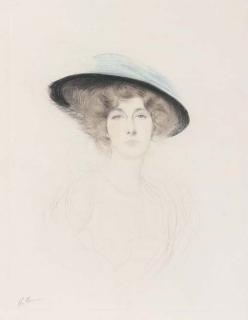 Paul César Helleu - Le chapeau á plume - Liane de Pougy
