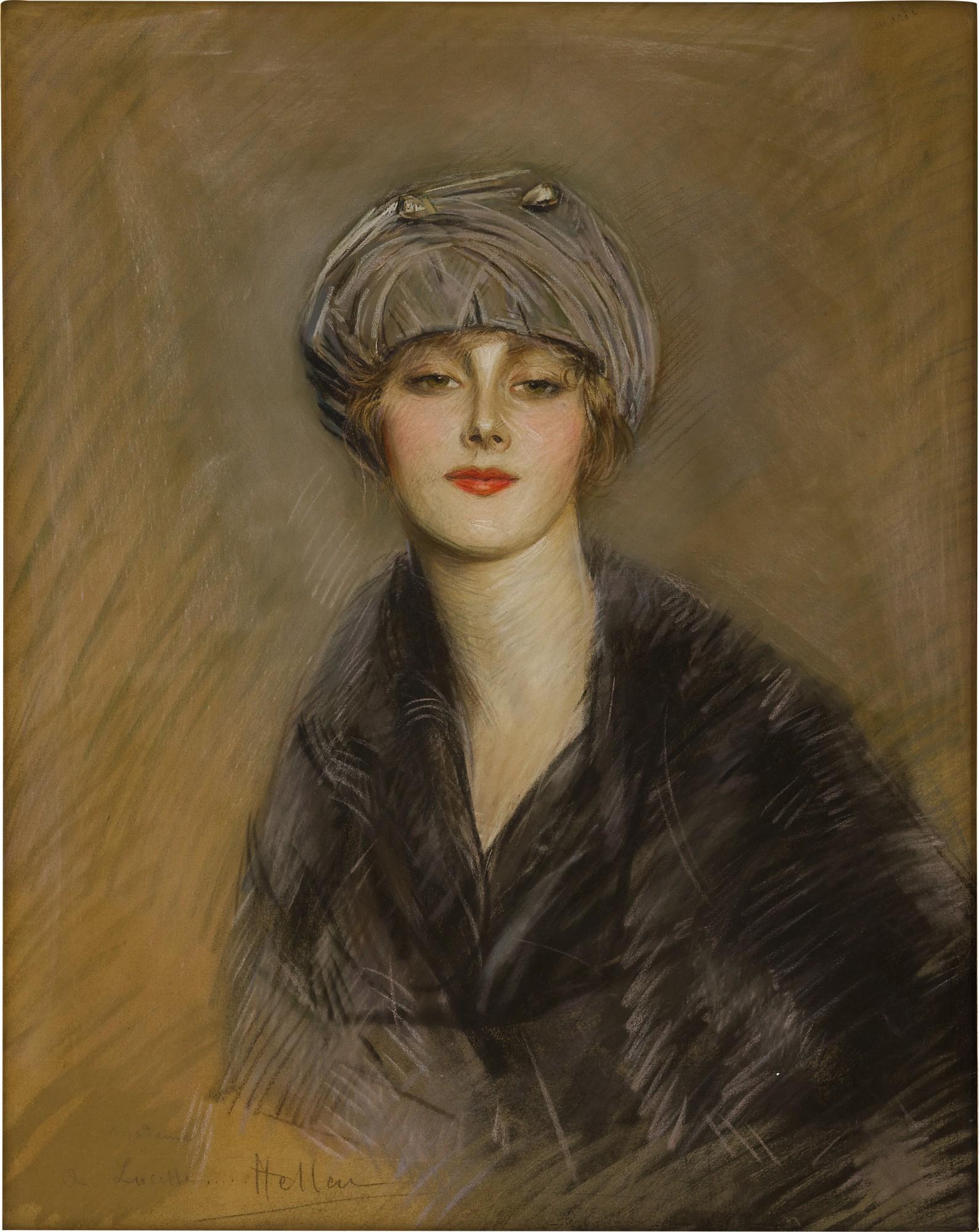 Paul César Helleu - Portrait de Lucette au chapeau