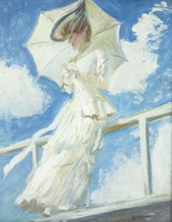 Paul-César Helleu - Portrait De Madame Helleu À L\'Ombrelle