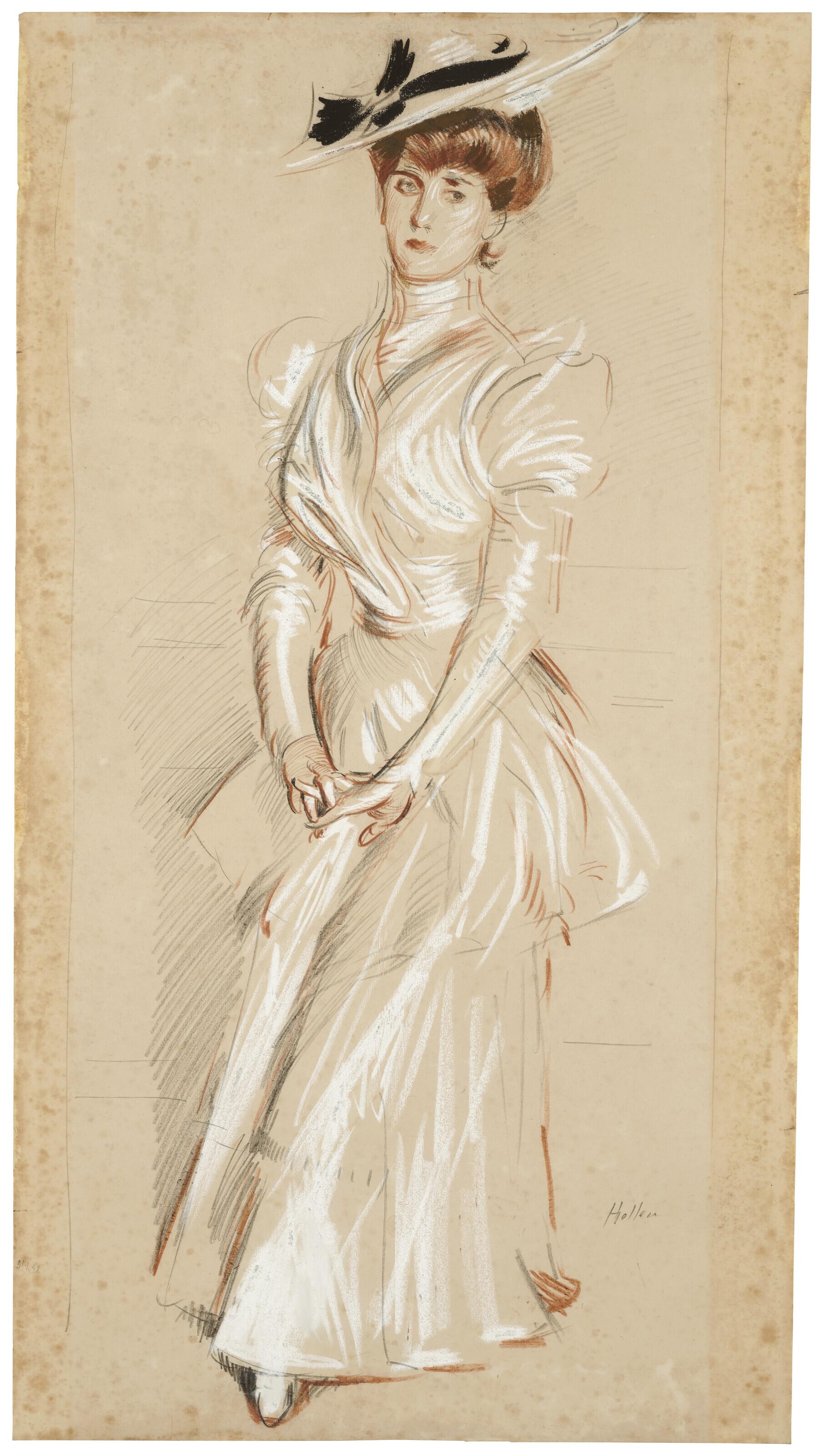Paul César Helleu - Portrait of Madame Helleu in boating costume