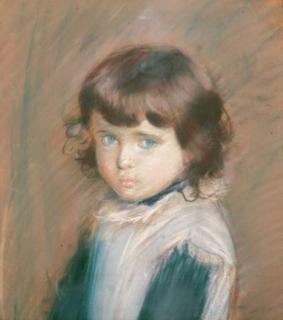 Paul César Helleu - Portrait of the artist\'s daughter, Ellen, head and shoulders