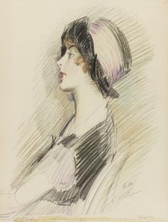 Paul César Helleu - Profile Of A Young Lady