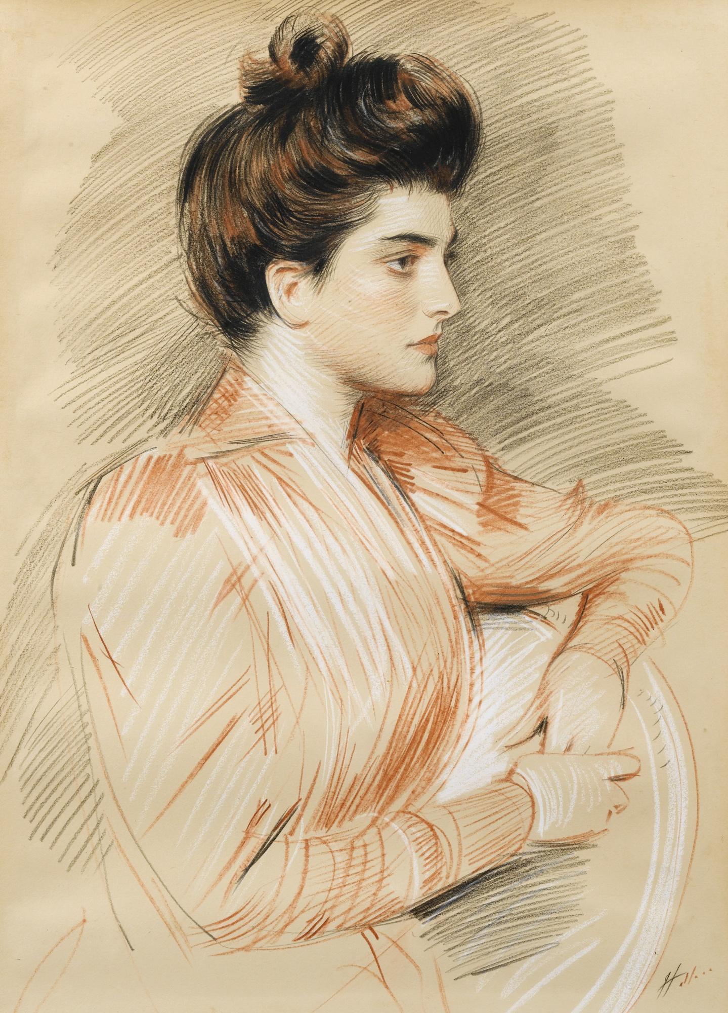 Paul-César Helleu - Profile Portrait Of Elisabeth Van Biema