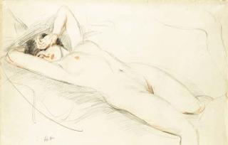Paul-Cesar Helleu - Reclining Nude