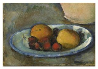Paul Cézanne - Abricots Et Cerises Sur Une Assiette