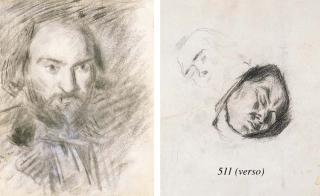 Paul Cézanne - Autoportrait (recto); and Etudes pour tête de garçon (verso)