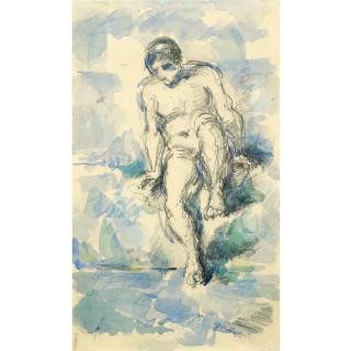 Paul Cézanne - Baigneur Descendant Dans L\'Eau - Recto Étude De Baigneur - Verso