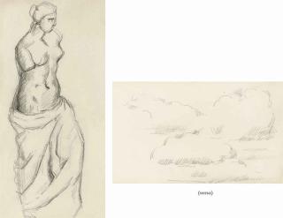 Paul Cézanne - D\'après l\'antique: Vénus de Milo (recto); Etude de nuages (verso)
