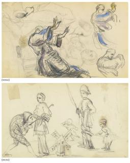 Paul Cézanne - Etudes de personnages (recto); Sainte-Antoine (verso)