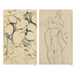 Paul Cézanne - Feuilles Et Fleurs & D\'Après L\'Antique, Silène Portant Dionysos (A Double-Sided Work)