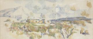 Paul Cezanne - La montagne Sainte-Victoire vue des Lauves (recto); Etude d\'arbres (verso)