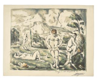 Paul Cezanne - Le Baigneurs (Large plate)