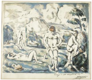 Paul Cézanne - Les Baigneurs (Grande Planche) (Druick 1; Venturi 1157)